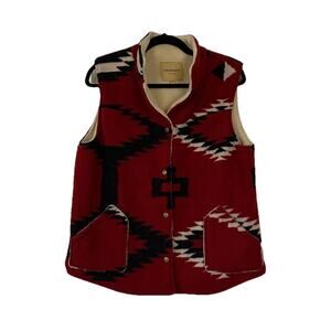Jacket Fleece Vest Women Large Southwestern Western Up Country De Monde VTG